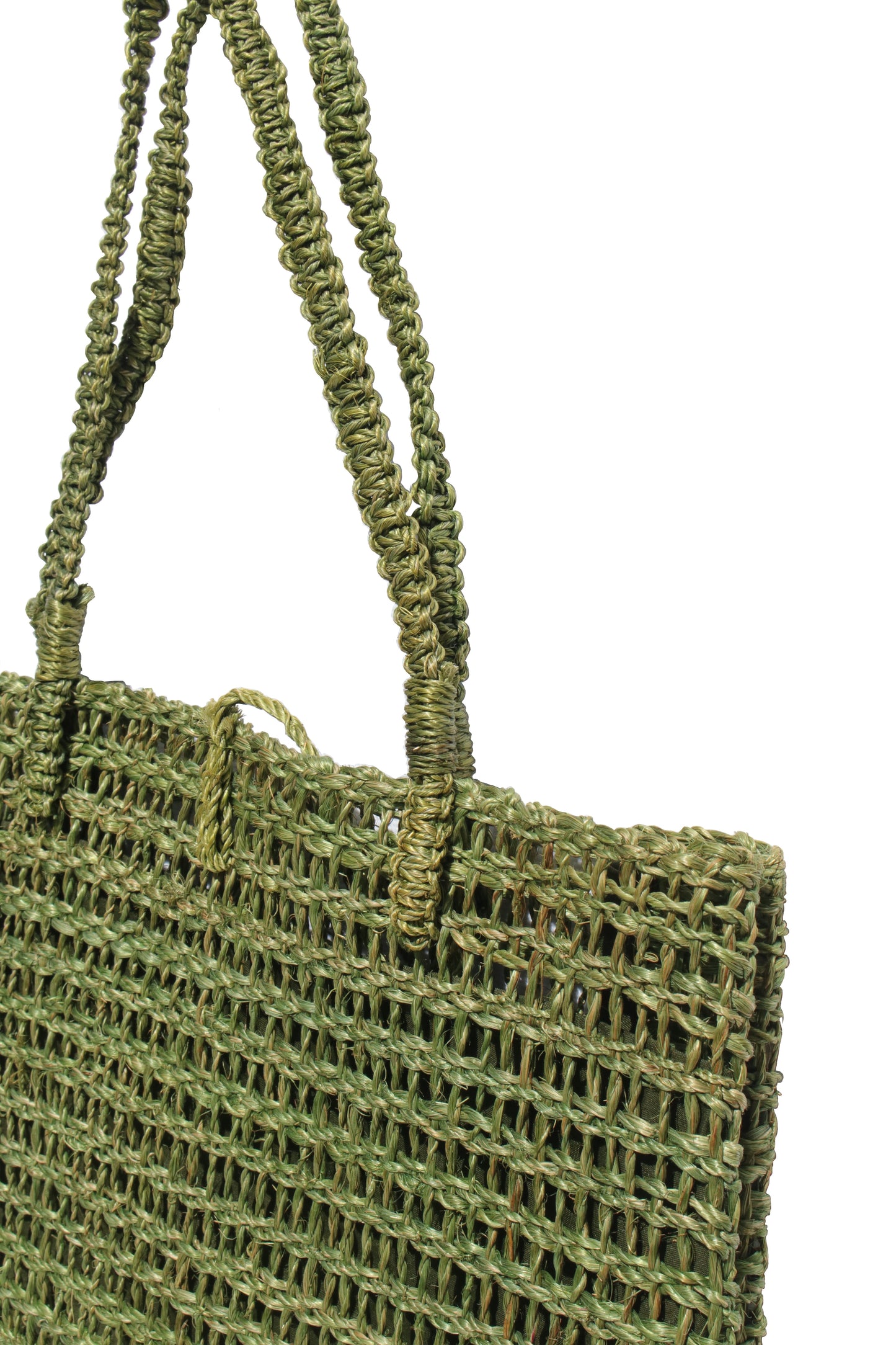 Green weave beach bag